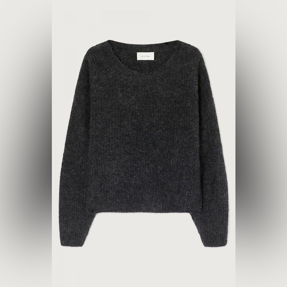 American Vintage East Alpaca Wool Sweater – Charcoal Melange (Soft + Cozy)